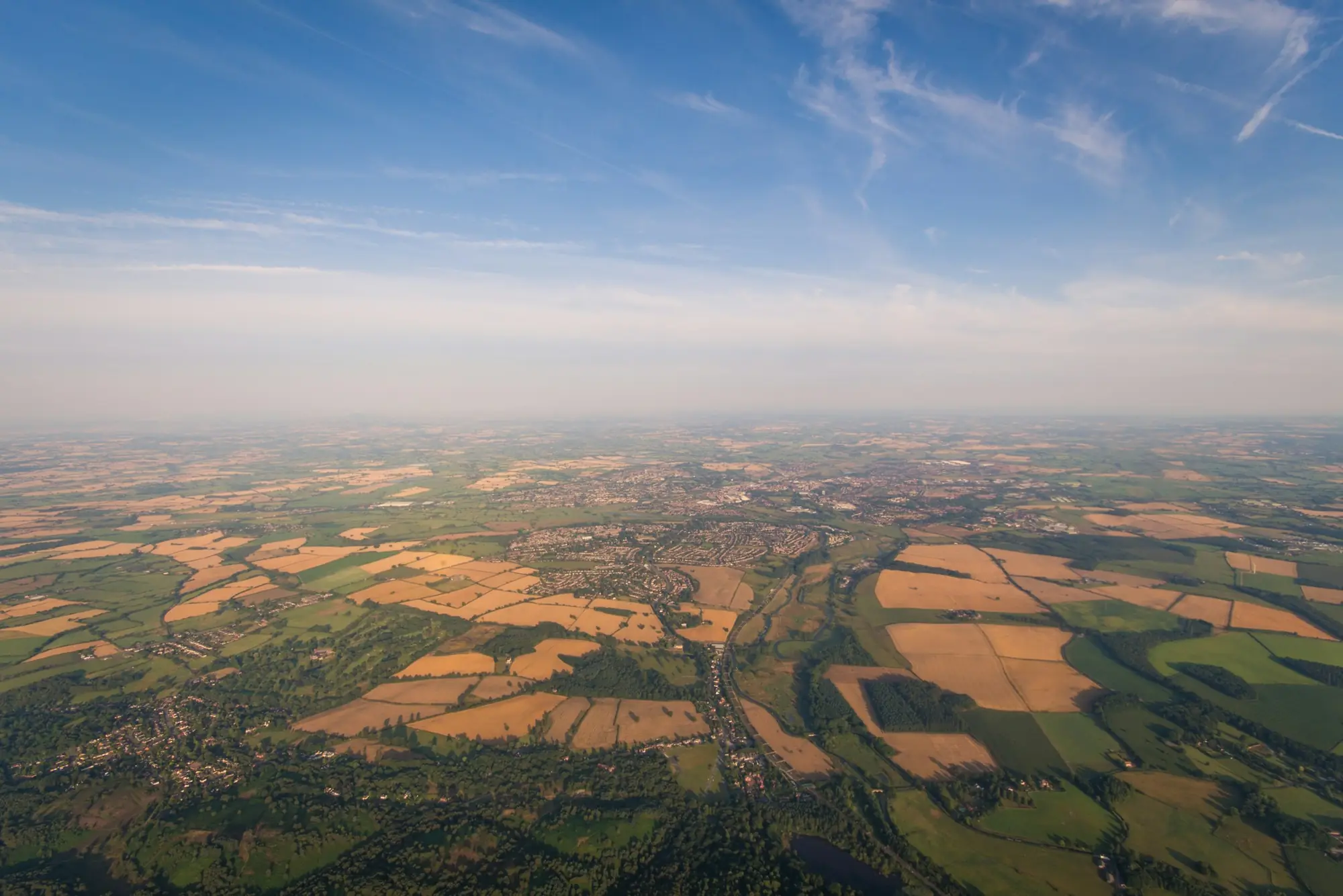 Aerial drone image of development land