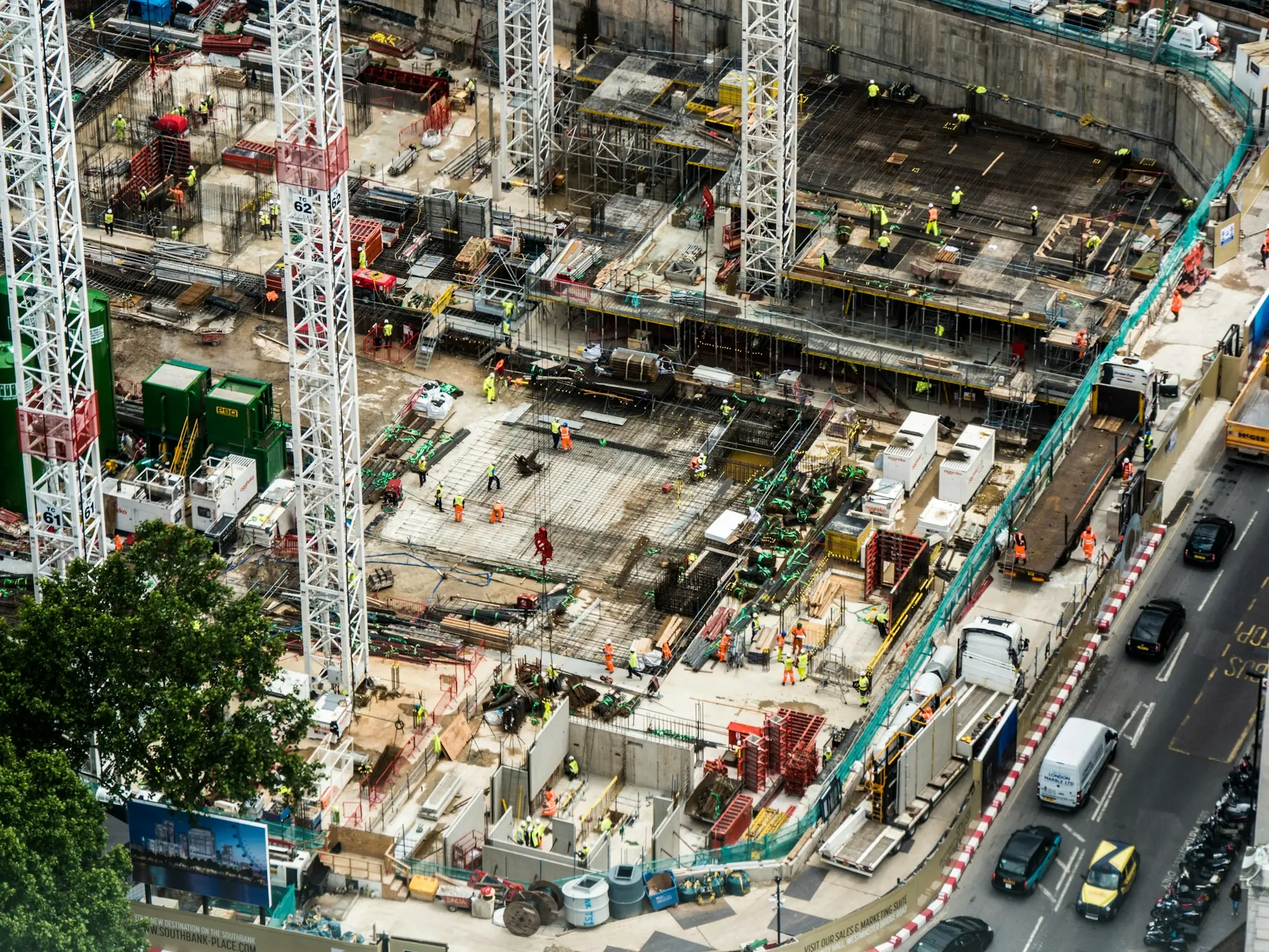 Drone orthomosaic of construction site progress